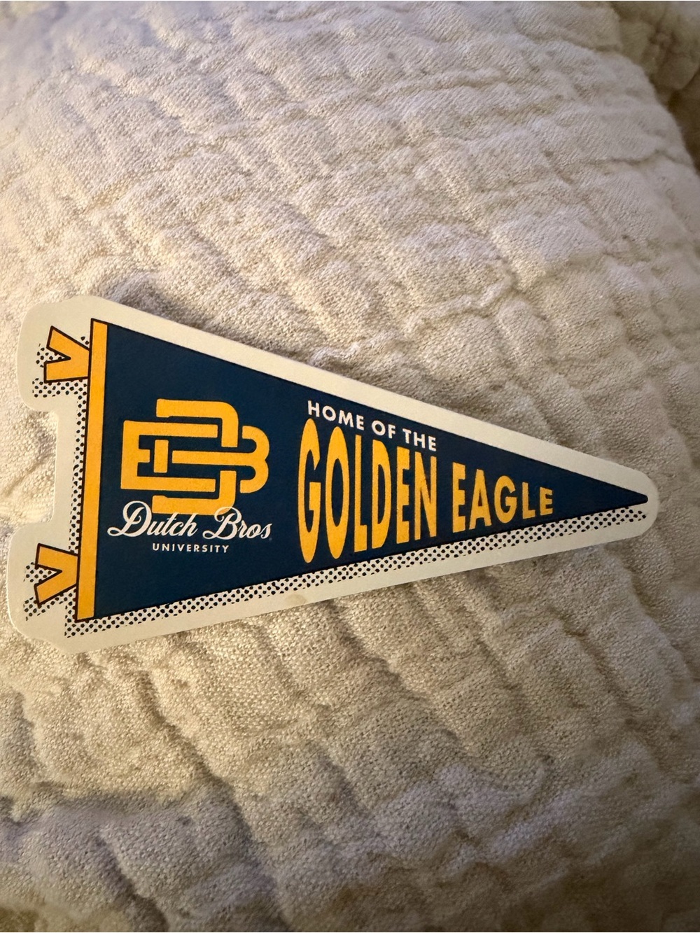 Dutch Bros University Golden Eagle Pennant Sticker